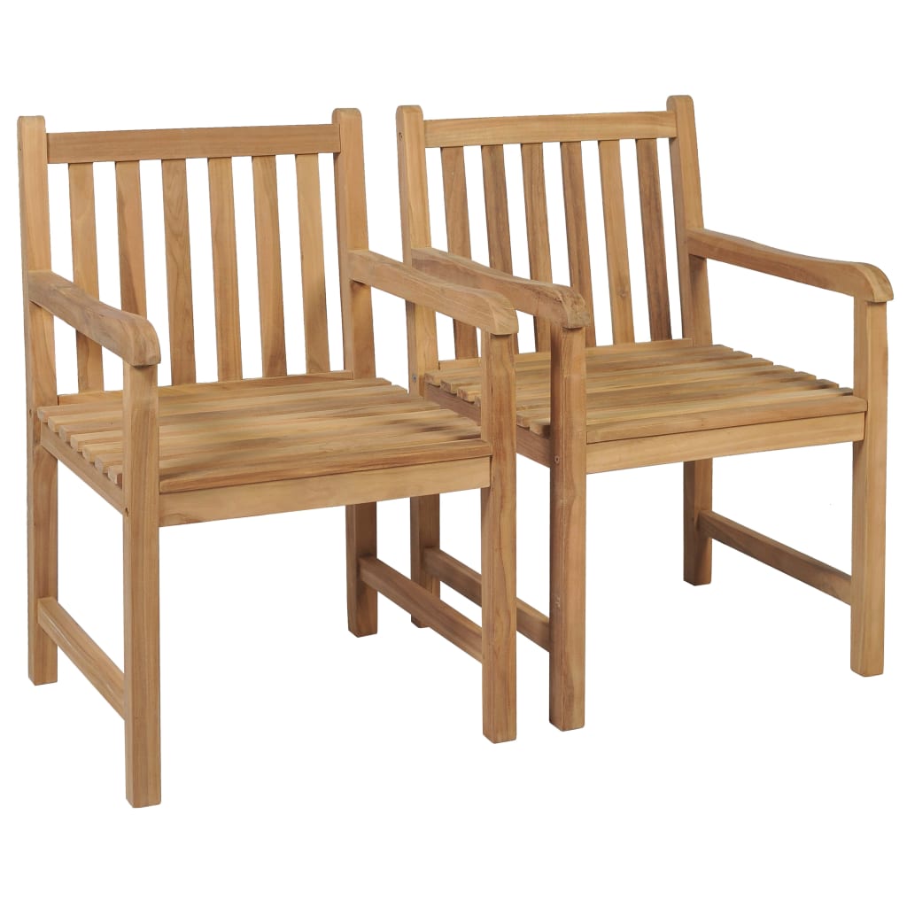 Sedie da Giardino 2 pz con Cuscini Verdi in Massello di Teak cod mxl 17343