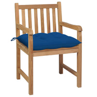 Sedie da Giardino 2 pz con Cuscini Blu in Massello di Teak 3062755