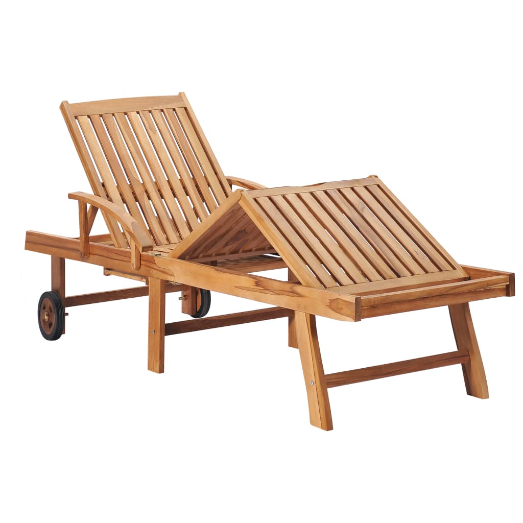 Lettino Prendisole con Tavolo e Cuscino Antracite Legno di Teak cod mxl 47526