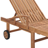 Lettino Prendisole con Tavolo e Cuscino Antracite Legno di Teak cod mxl 47526