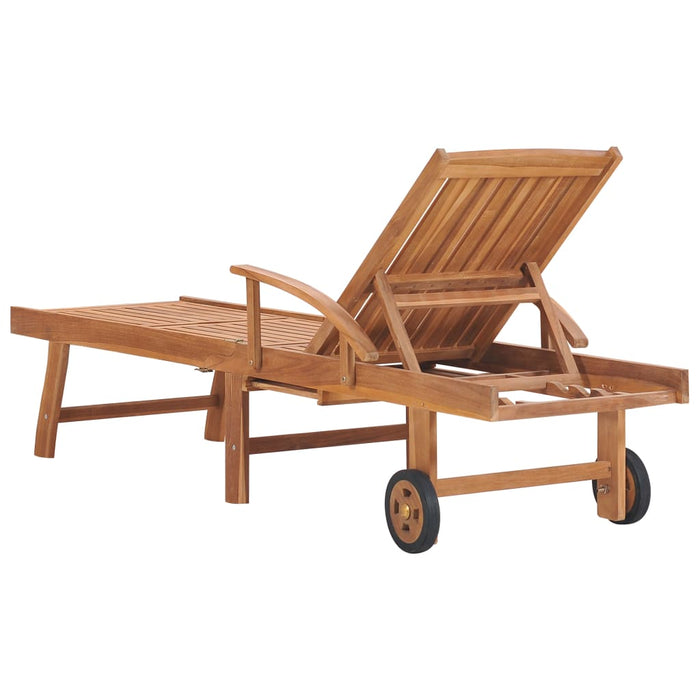 Lettino Prendisole con Tavolo e Cuscino Antracite Legno di Teak cod mxl 23592