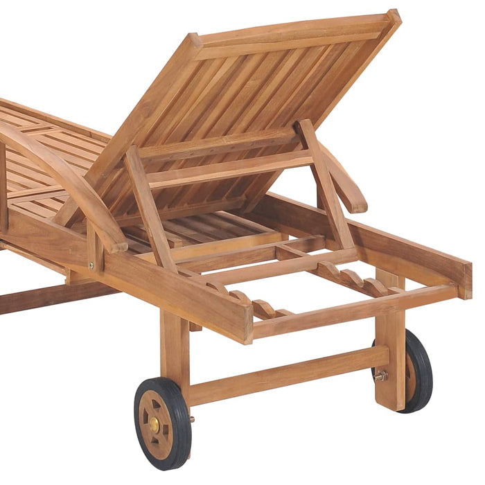 Lettino Prendisole con Tavolo e Cuscino in Massello di Teak cod mxl 8085