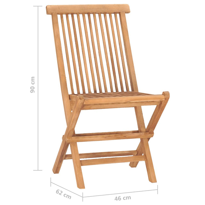 Set da Pranzo Giardino Pieghevole 3 pz Cuscino Massello di Teak 3063174