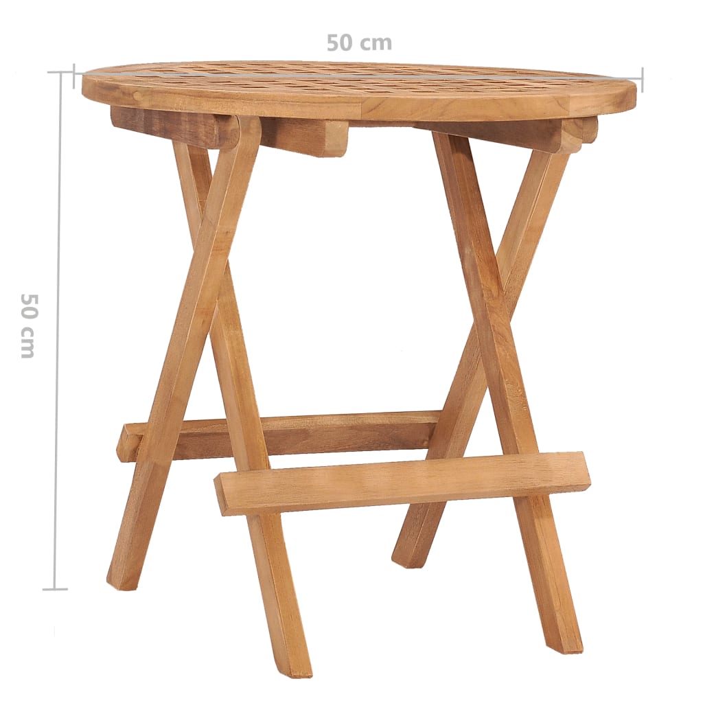 Set da Pranzo Giardino Pieghevole 3 pz Cuscino Massello di Teak cod mxl 39093