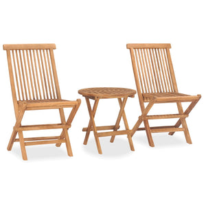 Set da Pranzo Giardino Pieghevole 3 pz Cuscino Massello di Teak cod mxl 43447