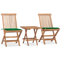 Set da Pranzo Giardino Pieghevole 3 pz Cuscino Massello di Teak cod mxl 40531