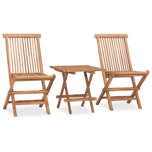 Set da Pranzo Giardino Pieghevole 3 pz Cuscino Massello di Teak cod mxl 39107