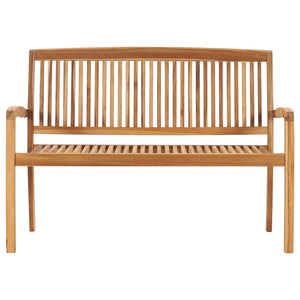 Panchina da Giardino Impilabile e Cuscino 128,5cm Teak Massello 3063281