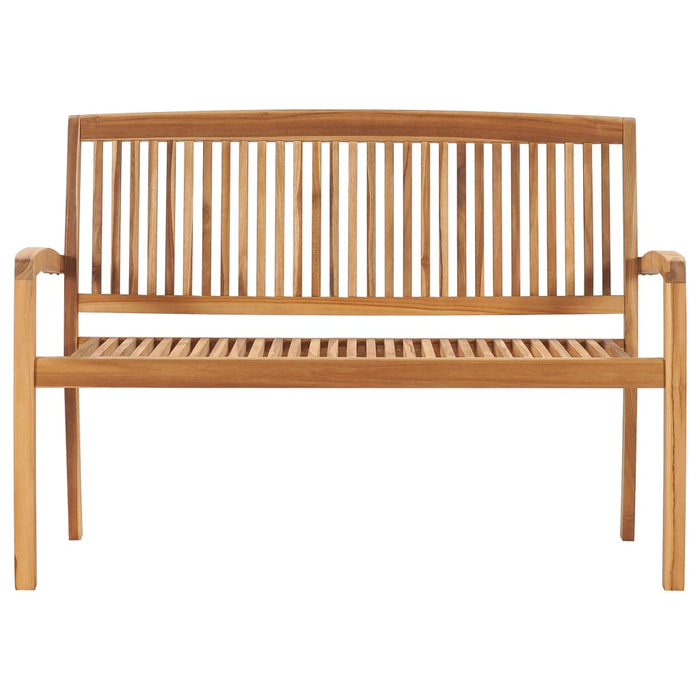 Panchina da Giardino Impilabile e Cuscino 128,5cm Teak Massello cod mxl 48381