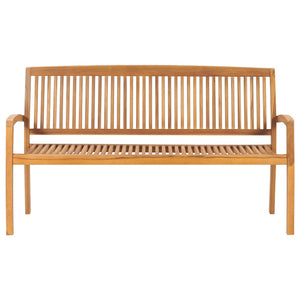 Panchina da Giardino Impilabile con Cuscino 159cm Teak Massello 3063306