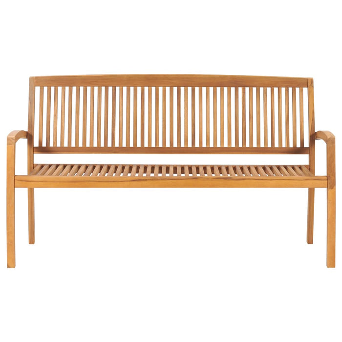 Panchina da Giardino Impilabile con Cuscino 159cm Teak Massello 3063306