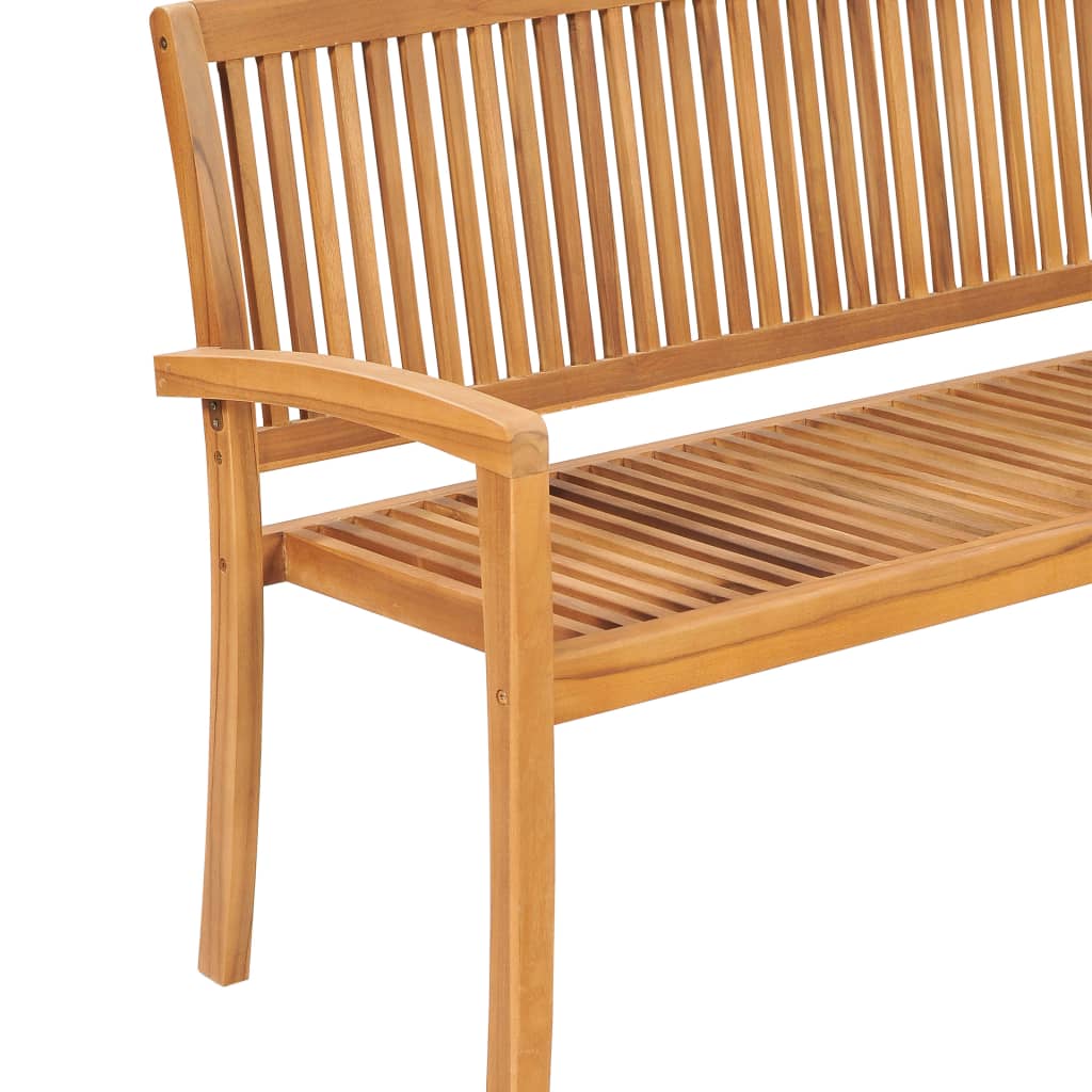 Panchina da Giardino Impilabile con Cuscino 159cm Teak Massello 3063309