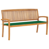 Panchina da Giardino Impilabile con Cuscino 159cm Teak Massello 3063311