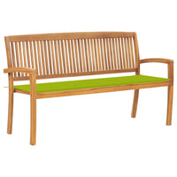 Panchina da Giardino Impilabile e Cuscino 159cm Teak Massello cod mxl 45620