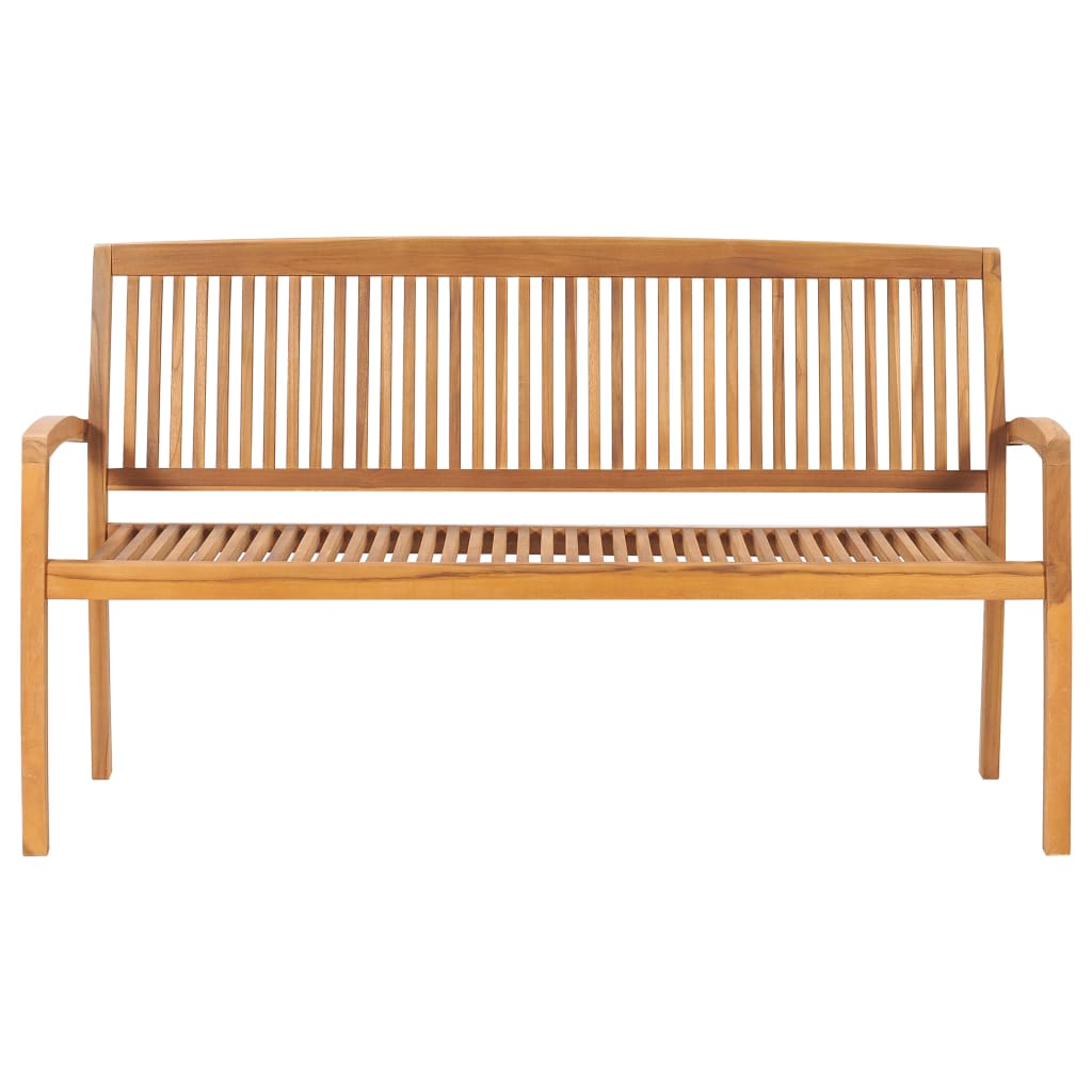 Panchina da Giardino Impilabile e Cuscino 159cm Teak Massello cod mxl 45621