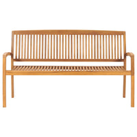 Panchina da Giardino Impilabile e Cuscino 159cm Teak Massello cod mxl 45619