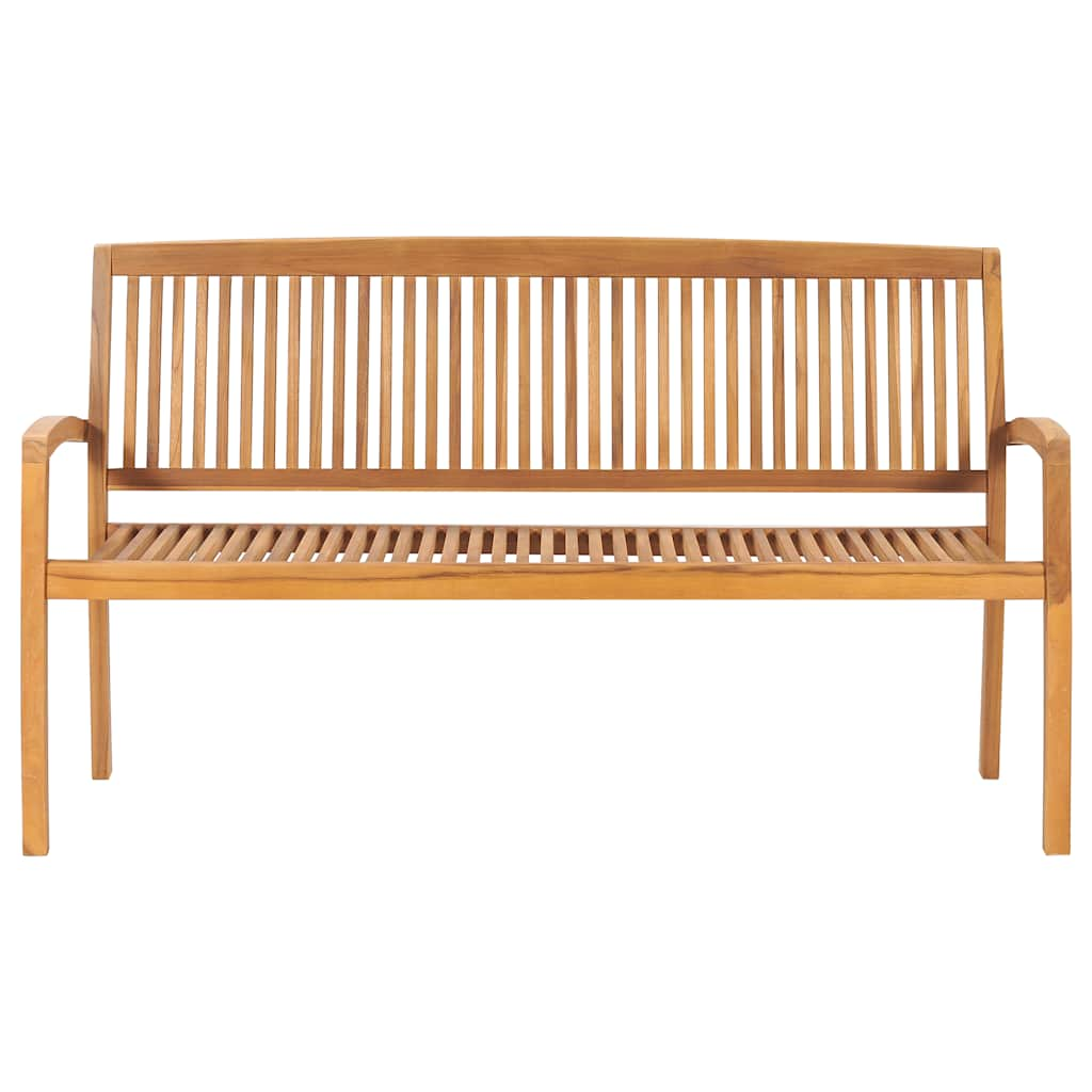 Panchina da Giardino Impilabile e Cuscino 159cm Teak Massello 3063319