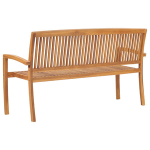 Panchina da Giardino Impilabile e Cuscino 159cm Teak Massello 3063321