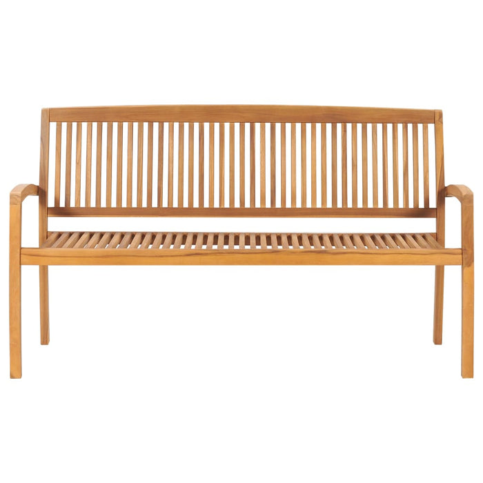 Panchina da Giardino Impilabile e Cuscino 159cm Teak Massello cod mxl 45885