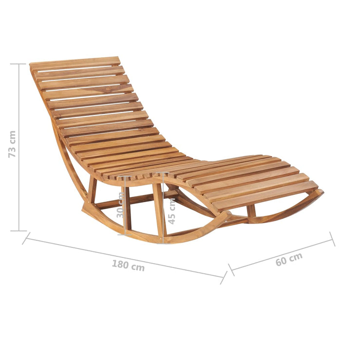 Lettino Prendisole a Dondolo con Cuscino in Massello di Teak cod mxl 75964