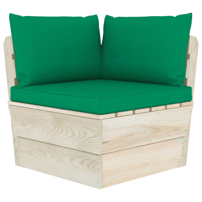 Divano Angolare da Giardino su Pallet e Cuscini Legno di Abetecod mxl 72509