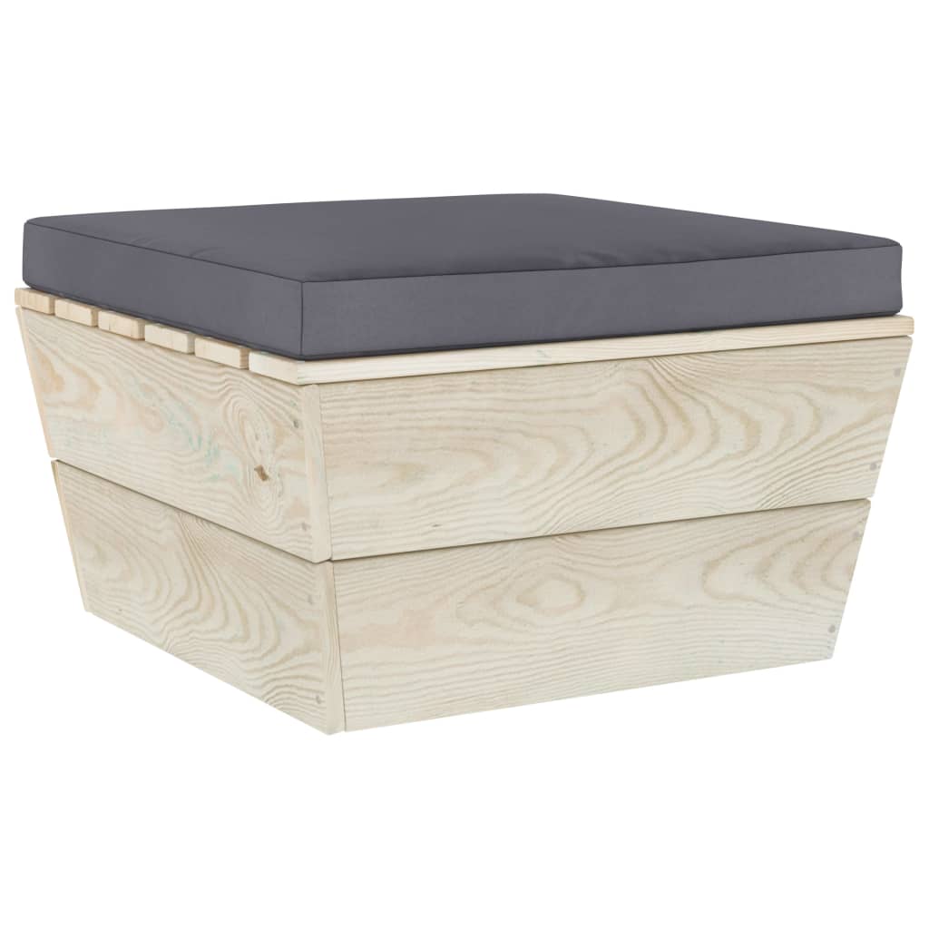 Ottomana da Giardino su Pallet con Cuscino in Legno di Abetecod mxl 72506