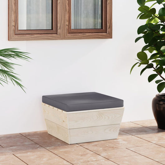 Ottomana da Giardino su Pallet con Cuscino in Legno di Abetecod mxl 72506