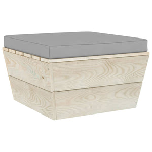 Ottomana da Giardino su Pallet con Cuscino in Legno di Abete 3063373