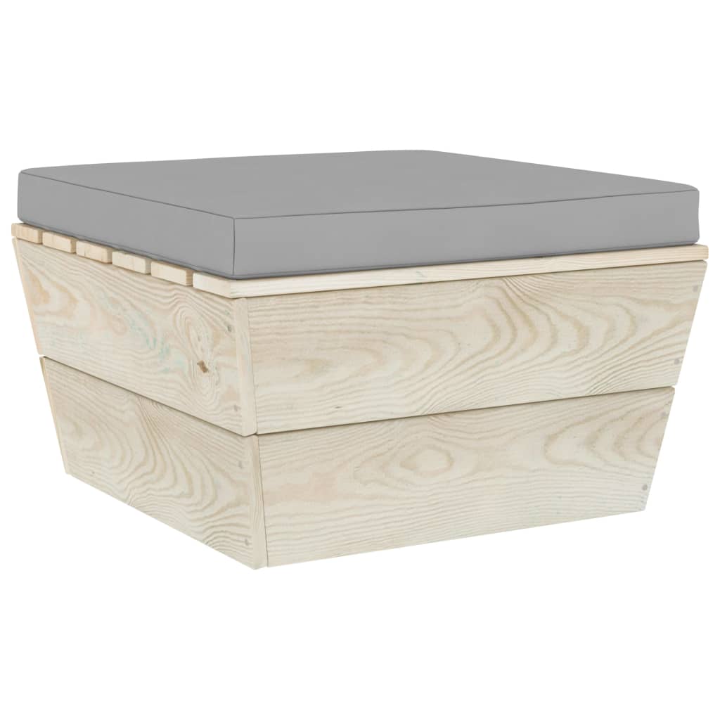 Ottomana da Giardino su Pallet con Cuscino in Legno di Abetecod mxl 96505