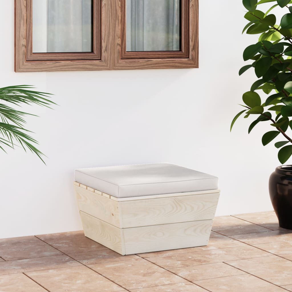 Ottomana da Giardino su Pallet con Cuscino in Legno di Abetecod mxl 120449