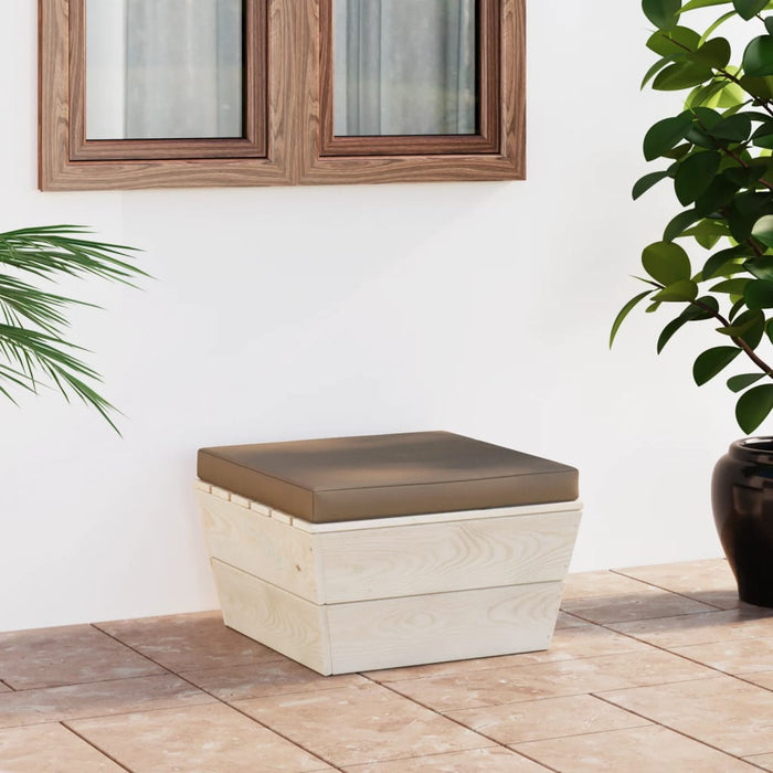 Ottomana da Giardino su Pallet con Cuscino in Legno di Abete 3063380