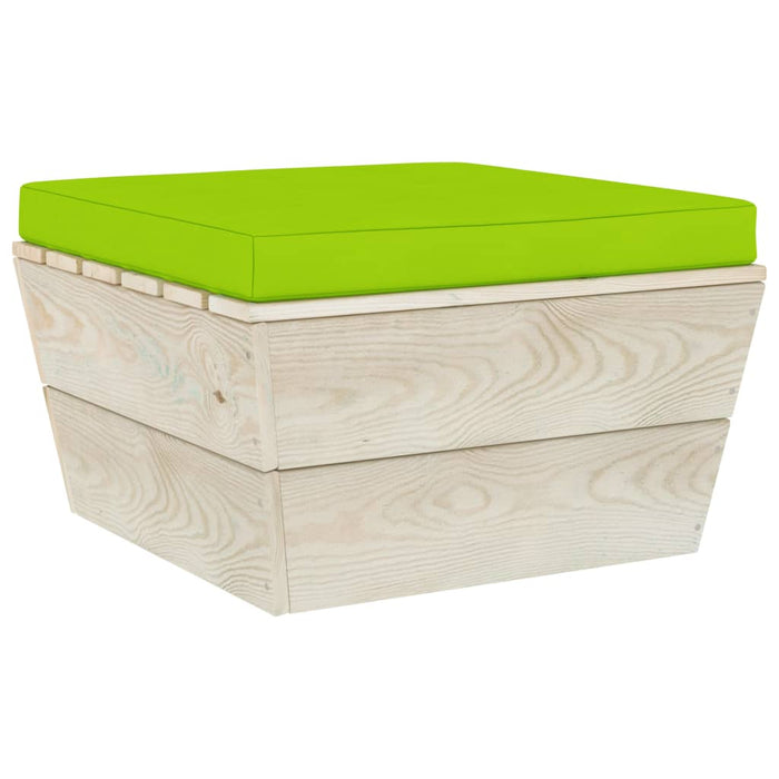 Ottomana da Giardino su Pallet con Cuscino in Legno di Abete 3063383