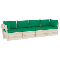 Divano da Giardino a 4 Posti su Pallet con Cuscini Legno Abete cod mxl 42348