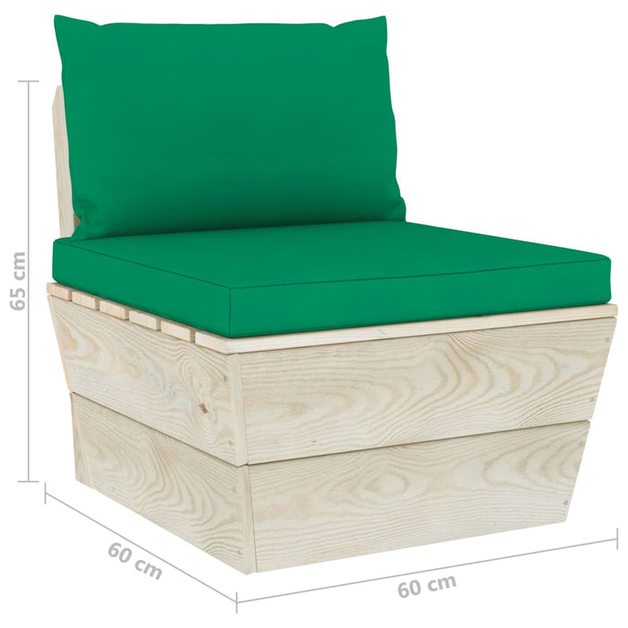 Divano da Giardino a 4 Posti su Pallet con Cuscini Legno Abete cod mxl 42348