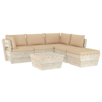 Set Divani da Giardino su Pallet 6 pz con Cuscini Legno Abete cod mxl 44016