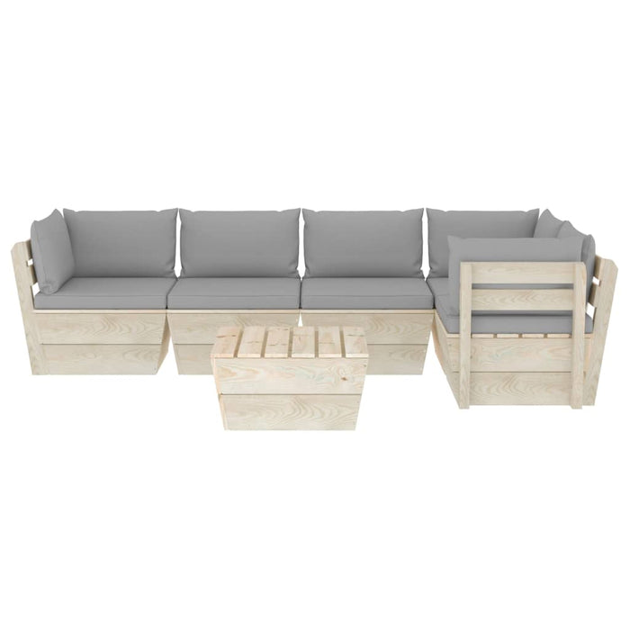 Set Divani da Giardino su Pallet 6 pz con Cuscini Legno Abete cod mxl 48845