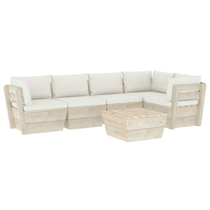 Set Divani da Giardino su Pallet 6 pz con Cuscini Legno Abete 3063566