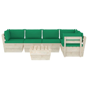 Set Divani da Giardino su Pallet 6 pz con Cuscini Legno Abete cod mxl 42311