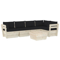 Set Divani da Giardino su Pallet 6 pz con Cuscini Legno Abete cod mxl 41089