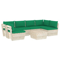 Set Divani da Giardino su Pallet 7 pz con Cuscini Legno Abete cod mxl 42314