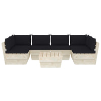 Set Divani da Giardino su Pallet 7 pz con Cuscini Legno Abete cod mxl 40399