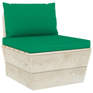 Set Divani da Giardino su Pallet 9 pz con Cuscini Legno Abete 3063605