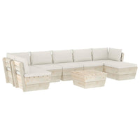 Set Divani da Giardino su Pallet 8 pz con Cuscini Legno Abete 3063614