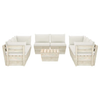 Set Divani da Giardino su Pallet 9 pz con Cuscini Legno Abete  cod mxl 52374