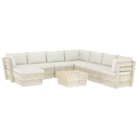 Set Divani da Giardino su Pallet 9 pz con Cuscini Legno Abete 3063662