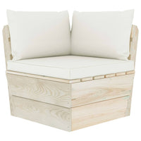 Set Divani da Giardino su Pallet 9 pz con Cuscini Legno Abete 3063662