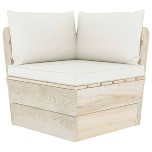 Set Divani da Giardino su Pallet 9 pz con Cuscini Legno Abete 3063662