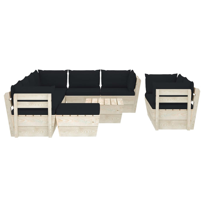 Set Divani da Giardino su Pallet 10 pz con Cuscini Legno Abete cod mxl 74016