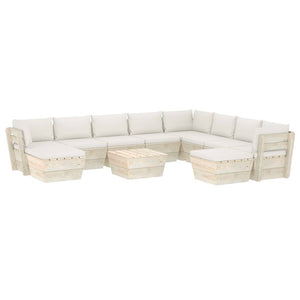 Set Divani da Giardino su Pallet 11 pz con Cuscini Legno Abete  cod mxl 40988