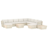 Set Divani da Giardino su Pallet 12 pz con Cuscini Legno Abete 3063698